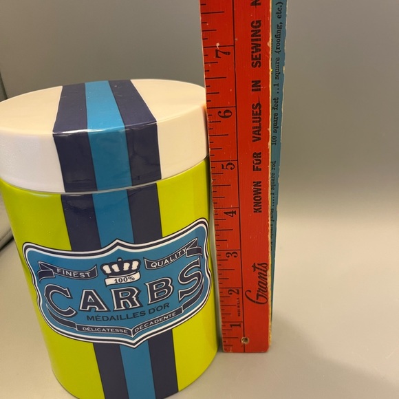 Jonathan Adler Happy Chic "Carbs" Ceramic Carnaby Canister Gasket Seal EUC - Picture 7 of 12